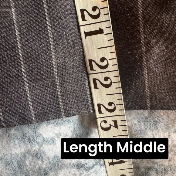 VTG Due Per Due Skirt Size 10 Gray Silk Wool Pinstripe Embroidered Floral Y2K - Picture 10 of 12
